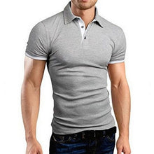 Load image into Gallery viewer, Oeak Mens  Shirt 2019 New Summer Short Sleeve Turn-over Collar Slim Tops Casual Breathable Solid Color Business Shirt