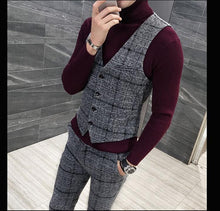 Load image into Gallery viewer, 3 Pieces 2019 Suits Men British New Style  Designs Royal Blue Mens Suit Autumn Winter Thick Slim Fit Plaid Wedding Dress Tuxedos