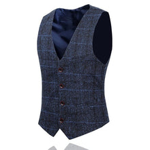 Load image into Gallery viewer, 3 Pieces 2019 Suits Men British New Style  Designs Royal Blue Mens Suit Autumn Winter Thick Slim Fit Plaid Wedding Dress Tuxedos